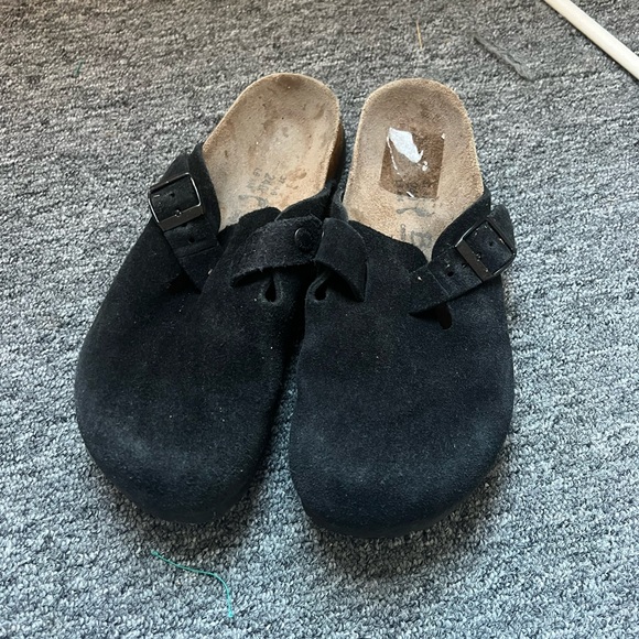 Birkenstock Black Suede Boston Clogs by Betula, size 37 - Picture 2 of 7